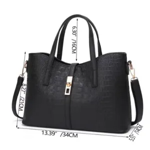 Crocodile embossed Bag set Black thumbnail 15
