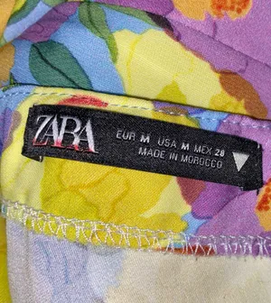 Zara multicolored floral print mini dress size medium Dress thumbnail 8