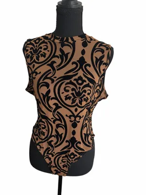 Women’s Mesh See Through Bodysuit Brown Size M thumbnail 3