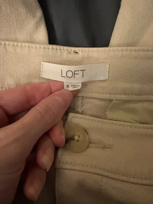 Loft Wide Leg Ecru Denim Pants 8 thumbnail 5