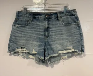 Aerie Daydreamer Distressed‎ Denim Shorts - Light Blue thumbnail 1