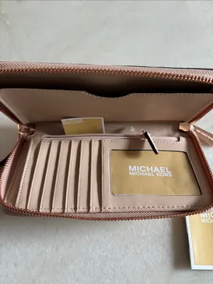 Michael Kors Metallic Rose Gold Embossed Wristlet thumbnail 5