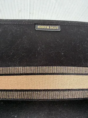 ST BARTS Black Canvas Tote Bag Beige Stripe Resort Beach Handbag thumbnail 9