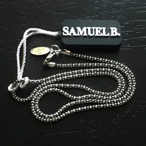 SAMUEL B Oxidized Sterling Silver Necklace Popcorn Chain 18 inches Brand New thumbnail 9