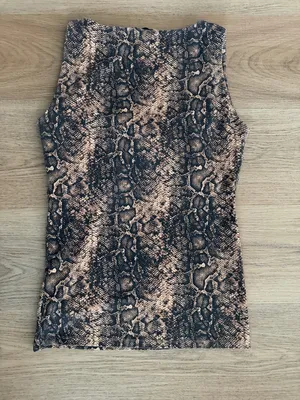 ZARA Brown & Black Snake Print Tank Top Size Medium thumbnail 3