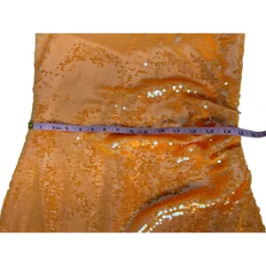 NWT Caroline Constas‎ Orange Sequin Halter Midi Dress Size S thumbnail 11