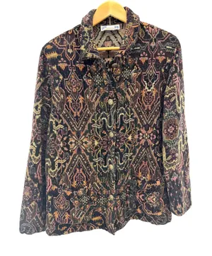Vintage Gotcha Covered Tapestry Blazer‎ Jacket Geometric Print Button Front 90's thumbnail 1