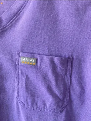 Ariat Rebar Work American Flag Purple V-Neck Tee Women's Large thumbnail 10
