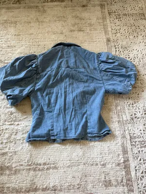 Levi's Blue Puff Sleeve Denim Button-Down Shirt thumbnail 7