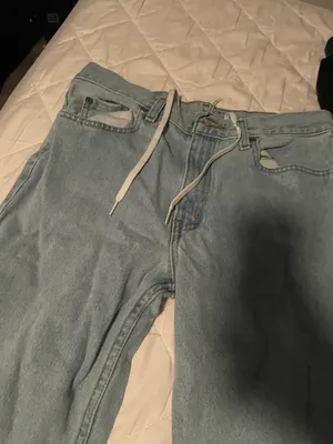Size 32x30 Jeans With Added Drawstring See Description Blue thumbnail 3