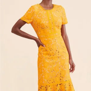 👗 🌟 Anthropologie Rachel Parcell Orange Lace Midi Dress S like XS 0 2 Wedding thumbnail 7