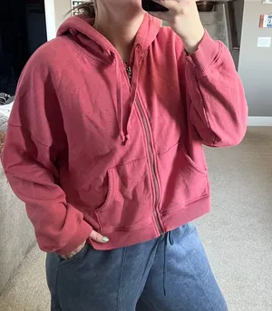 American Eagle cropped oversize zip up thumbnail 1