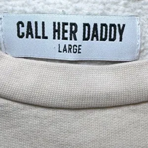 Call‎ Her Daddy Barstool Crewneck Sweatshirt Large Cream Health Wellness thumbnail 6