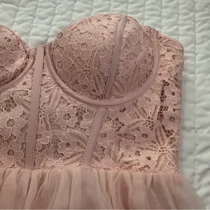 Selfie Leslie Gown Strapless Dancing With Me Sweetheart Tulle Midi Dress Pink thumbnail 12