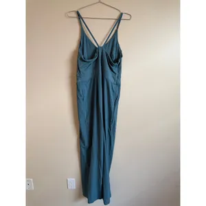 Halara Breeze Jumpsuit Size L Teal Blue Wide Leg Pockets Cross Back‎ Sleeveless thumbnail 8