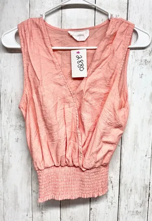 Six Fifty Blouse Women Size Medium V-Neck Wrap Front Sleeveless Cinch Waist‎ Top thumbnail 1