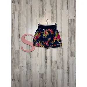 Hollister Floral Ruffle Mini Skirt Navy Size S thumbnail 4