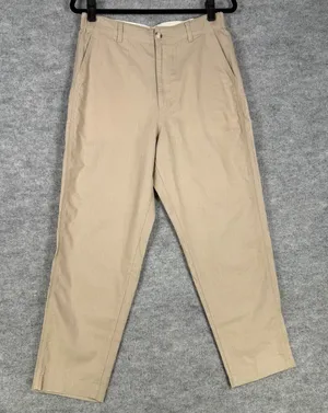 Uniqlo Size-M Womens Tapered Trousers Pants Linen Cotton Slash Pocket thumbnail 1