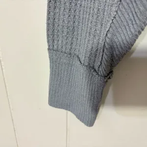 Free People We The Free Santa Clara Thermal Top Gray Oversized M thumbnail 6