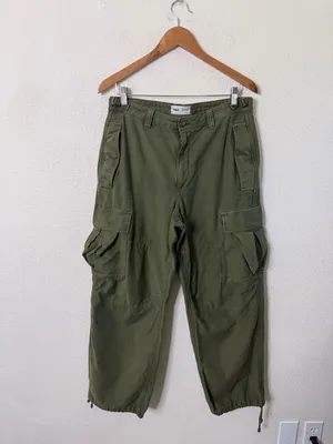 Aritzia TNA Supply Cargo Pant Green Womens Size 10‎ thumbnail 3