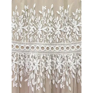 Bohme Lola Lace Midi Dress Small Beige Ivory Embroidered Sheer Long Sleeve Boho thumbnail 9