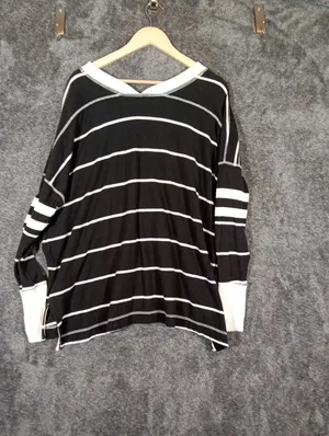 Free People Printed All Star Layer Oversized V Neck Long Sleeve Boho Sporty M thumbnail 6