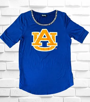 Gameday Couture Womens Size Large Auburn University Tigers Beaded High Neck Tee thumbnail 1