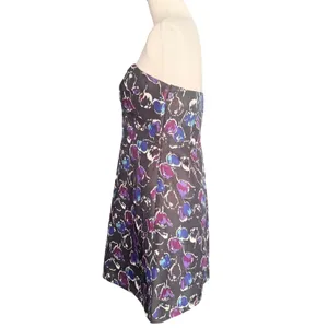American‎ Eagle Outfitters Strapless Floral Mini Dress Purple Blue Size 6 thumbnail 7