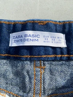 ZARA Z1975 Denim Gemstone Button Skirt thumbnail 5