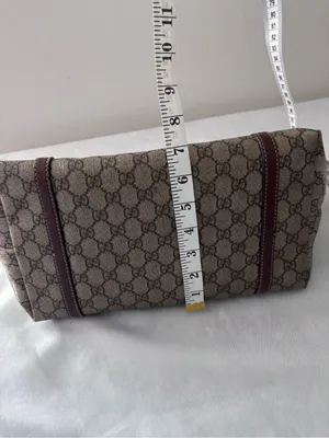 Authentic Gucci GG Supreme Monogram Coated Canvas Brown Leather Large Tote Bag thumbnail 16