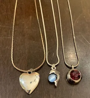 3 dainty necklaces dolphin heart purple circle thumbnail 1