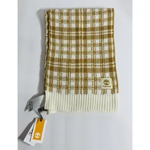 Timberland‎ Buffalo Plaid Knit Scarf in Wheat/Cream Chunky Women’s Unisex OS NWT thumbnail 8