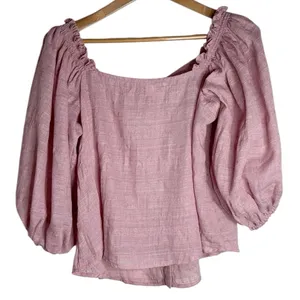 Hutch Anthropologie Azalea Puff Sleeve Blouse Shirt Buttons Cottagecore Size XL thumbnail 2