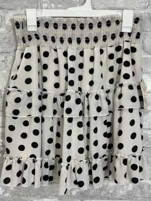 Altar'd State Black Polka Dot Tiered Ruffle Mini Skirt thumbnail 1