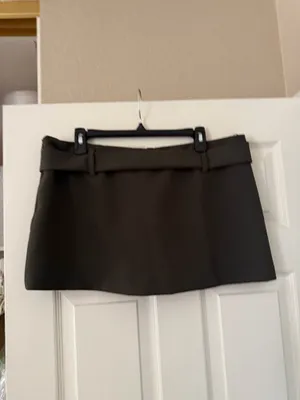 BNWT Zara Dark Khaki Belted Skirt thumbnail 7