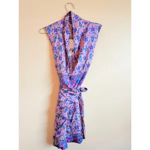 Zara Mini Dress Women S Pink Paisley Printed Faux Wrap Boho‎ Summer 7630/036/620 thumbnail 5