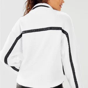 Fabletics Larissa Sherpa Fleece Zip Up Jacket Women’s Small White/Black Cozycore thumbnail 5