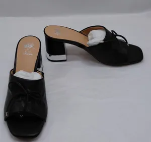 G.C. Shoes Adison Black Block Heel Mules Sz 8 Open Toe Slip On Sandal Chic Shoes thumbnail 3