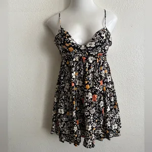 Free People Kaley Mini Dress in Black Combo 2 thumbnail 4