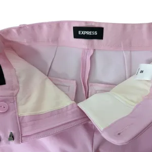 Express High Rise Straight Leg Dress Pants with Belt Pink Lilac NWOT thumbnail 8