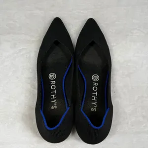 Rothys The Point Black Pointed Toe Flats Womens 8 Sustainable Washable Shoes thumbnail 5