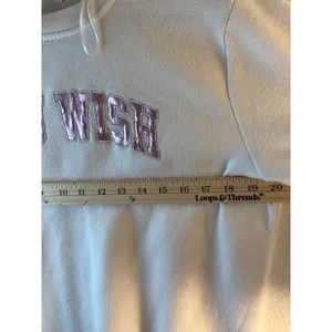 Balanced Motion You Wish Graphic Crewneck Sweatshirt White Metallic Purple Small thumbnail 4
