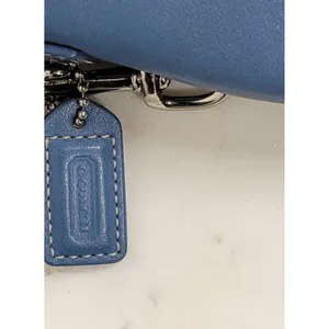 Coach Crossbody Saddle Bag Purse Womens Blue Leather Buckle Flap Soho thumbnail 7