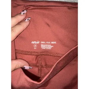 Offline By Aerie Leggings Orange 7/8 Length Mesh Dots M thumbnail 4