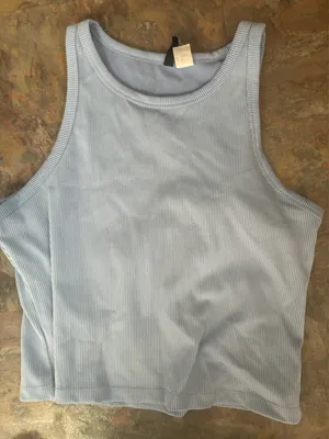 H&M Cropped Ribbed Tank Top thumbnail 1