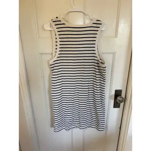 Pact navy & white striped organic cotton tank dress size large thumbnail 3