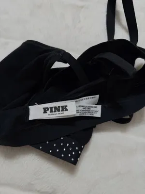 PINK Victoria’s Secret Rhinestone Elastic Bralette Black Large thumbnail 4