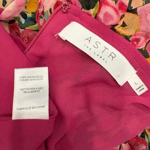 ASTR The Label Vilma Floral Ruched Ruffle Midi Dress‎ Pink Multi Large Preppy thumbnail 11
