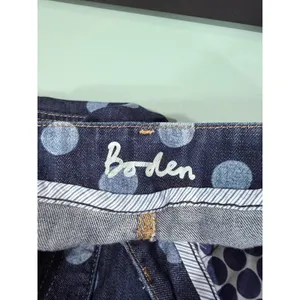 Boden Blue Polka Dot Denim Skirt Womens 14R Knee Length A-Line WG455 thumbnail 5