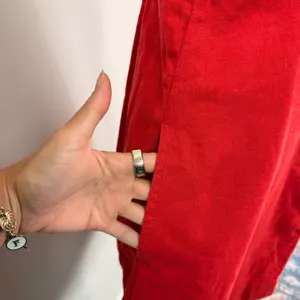 Abercrombie Fitch Red Linen Mini Dress Tiered Pleated Bodice Size Large thumbnail 8